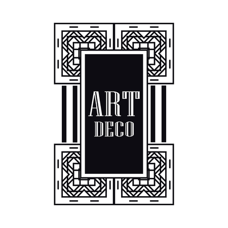 Retro art deco invitation. Border and frame for designのイラスト素材