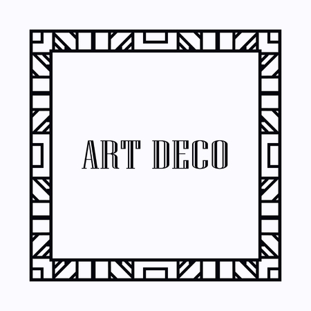 Vintage retro style invitation in Art Deco. Art deco border and frame. Creative template in style of 1920s. Vector illustration.のイラスト素材