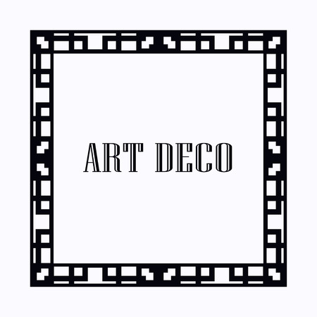 Vintage retro style invitation in Art Deco. Art deco border and frame. Creative template in style of 1920s. Vector illustration.のイラスト素材