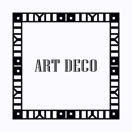Vintage retro style invitation in Art Deco. Art deco border and frame. Creative template in style of 1920s. Vector illustration.のイラスト素材