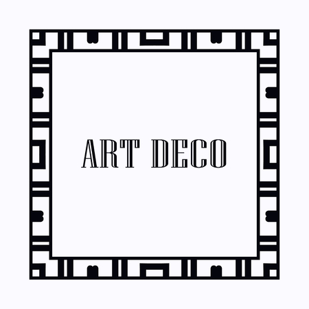 Vintage retro style invitation in Art Deco. Art deco border and frame. Creative template in style of 1920s. Vector illustration.のイラスト素材