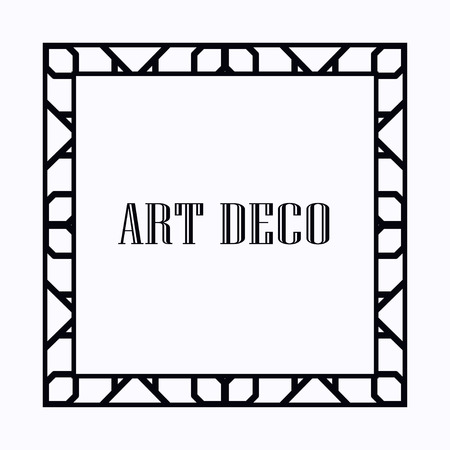 Vintage retro style invitation in Art Deco. Art deco border and frame. Creative template in style of 1920s. Vector illustration.のイラスト素材