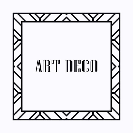Vintage retro style invitation in Art Deco. Art deco border and frame. Creative template in style of 1920s. Vector illustration.のイラスト素材