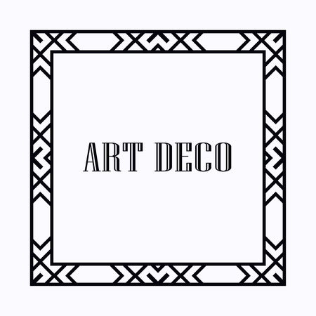 Vintage retro style invitation in Art Deco. Art deco border and frame. Creative template in style of 1920s. Vector illustration.のイラスト素材