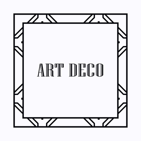 Vintage retro style invitation in Art Deco. Art deco border and frame. Creative template in style of 1920s. Vector illustration.のイラスト素材