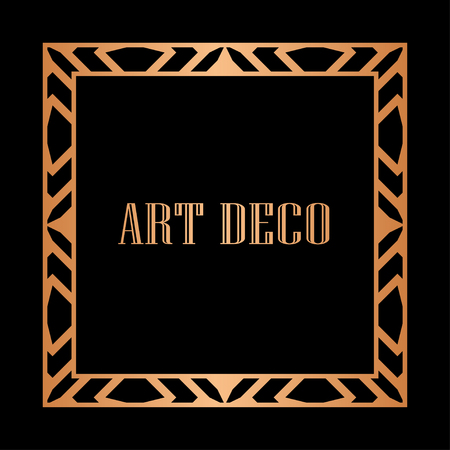 Vintage retro style invitation in Art Deco. Art deco border and frame. Creative template in style of 1920s. Vector illustration. EPS 10のイラスト素材