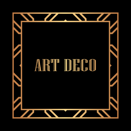 Gatsby art deco vintage retro ornamental frameのイラスト素材