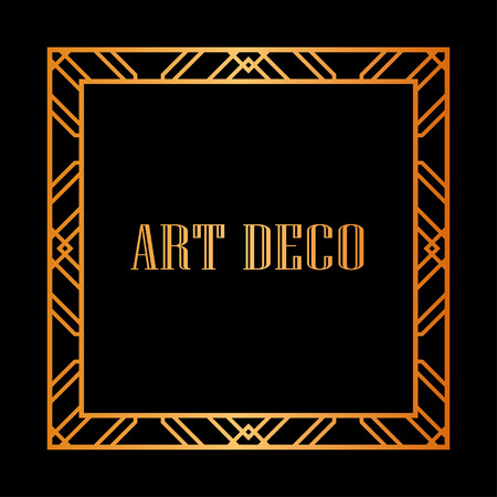 Gatsby art deco vintage retro ornamental frameのイラスト素材