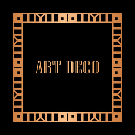 Vintage retro style invitation in Art Deco. Art deco border and frame. Creative template in style of 1920s. Vector illustration. EPS 10のイラスト素材