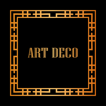 Gatsby art deco vintage retro ornamental frameのイラスト素材