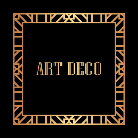 Gatsby art deco vintage retro ornamental frameのイラスト素材