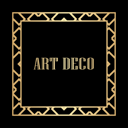Art deco frame. Vintage linear border. Design a template for invitations, leaflets and greeting cards.のイラスト素材