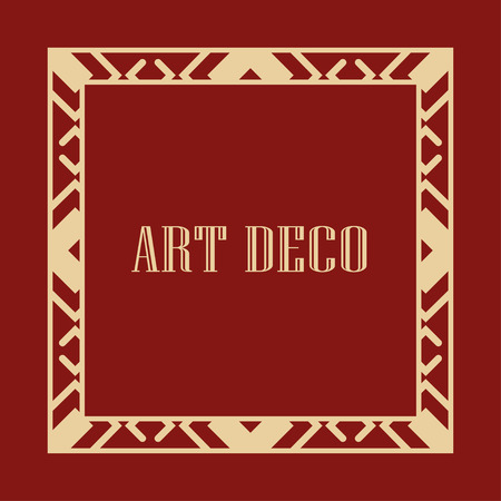 Vintage retro style invitation in Art Deco. Art deco border and frame. Creative template in style of 1920sのイラスト素材