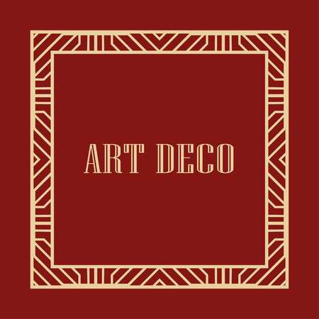 Vintage retro style invitation in Art Deco. Art deco border and frame. Creative template in style of 1920sのイラスト素材