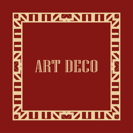 Vintage retro style invitation in Art Deco. Art deco border and frame. Creative template in style of 1920sのイラスト素材
