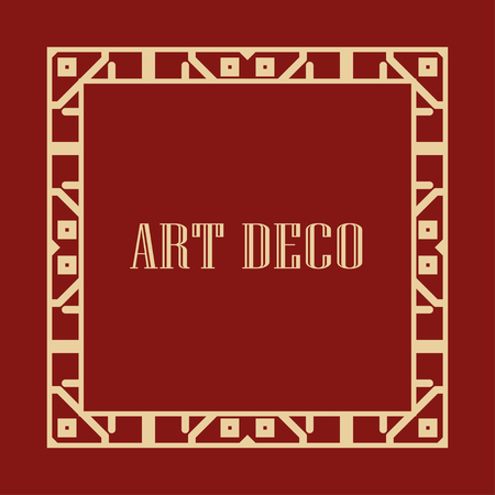 Vintage retro style invitation in Art Deco. Art deco border and frame. Creative template in style of 1920sのイラスト素材