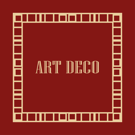 Vintage retro style invitation in Art Deco. Art deco border and frame. Creative template in style of 1920sのイラスト素材