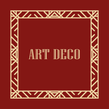Retro art deco border and frame for design. Vector illustrationのイラスト素材