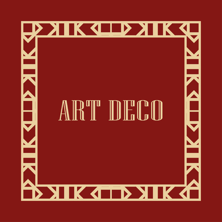 Retro art deco border and frame for design. Vector illustrationのイラスト素材