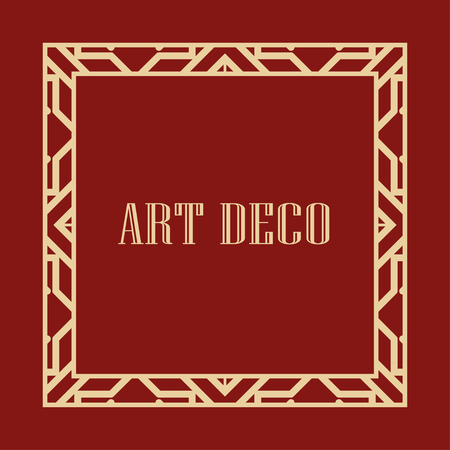 Retro art deco border and frame for design. Vector illustrationのイラスト素材