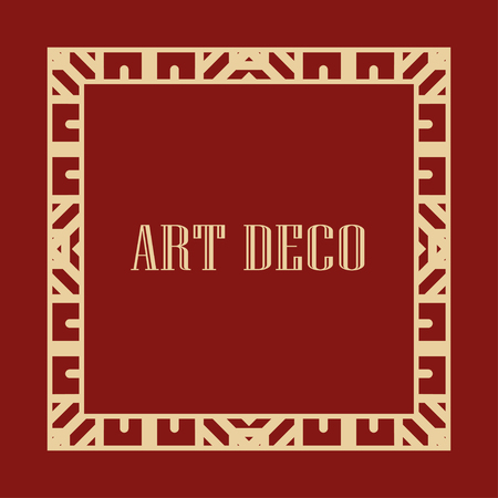 Retro art deco border and frame for design. Vector illustrationのイラスト素材