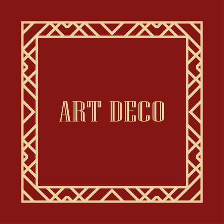 Retro art deco border and frame for design. Vector illustrationのイラスト素材