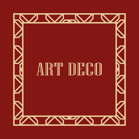 Vintage retro style invitation in Art Deco. Art deco border and frame. Creative template in style of 1920sのイラスト素材