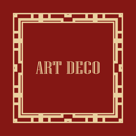 Vintage retro style invitation in Art Deco. Art deco border and frame. Creative template in style of 1920sのイラスト素材