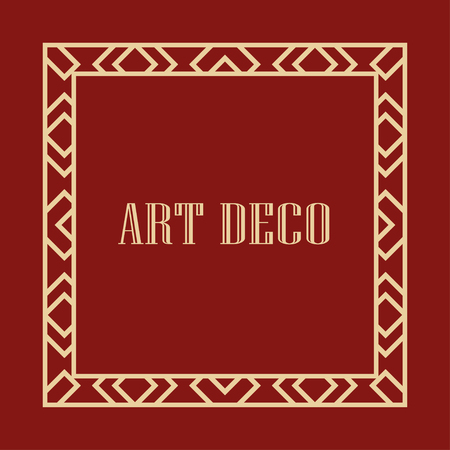 Retro art deco border and frame for design. Vector illustrationのイラスト素材