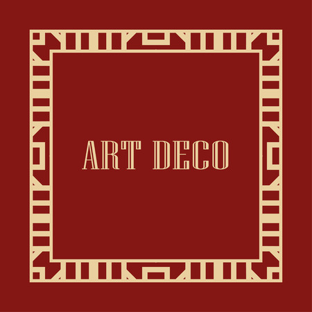 Vintage retro style invitation in Art Deco. Art deco border and frame. Creative template in style of 1920sのイラスト素材