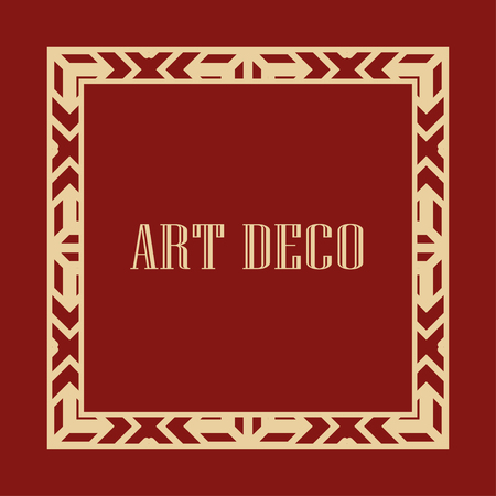 Retro art deco border and frame for design. Vector illustrationのイラスト素材