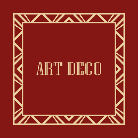 Retro art deco border and frame for design. Vector illustrationのイラスト素材