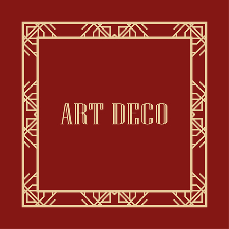 Retro art deco border and frame for design. Vector illustrationのイラスト素材