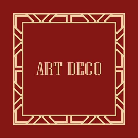Retro art deco border and frame for design. Vector illustrationのイラスト素材