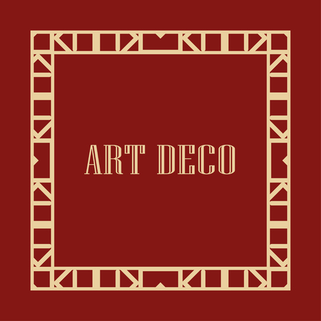 Retro art deco border and frame for design. Vector illustrationのイラスト素材