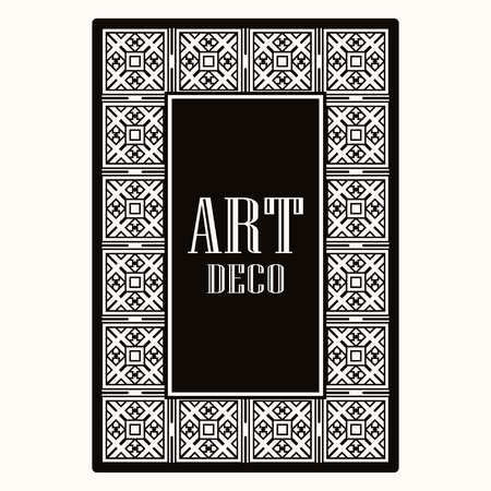Art deco border frame. Template for design. Vector illustrationのイラスト素材