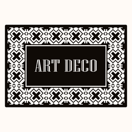 Art deco border frame. Template for design. Vector illustrationのイラスト素材