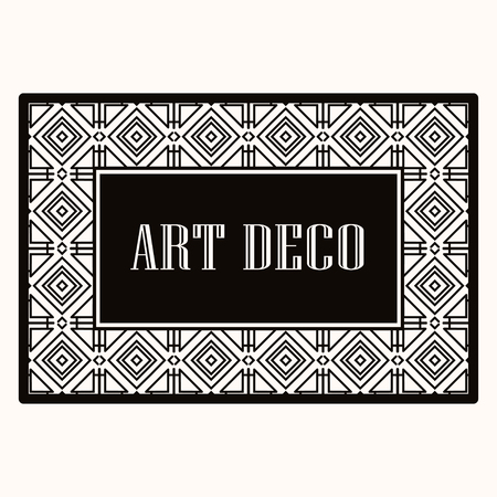Art deco border frame. Template for design. Vector illustrationのイラスト素材