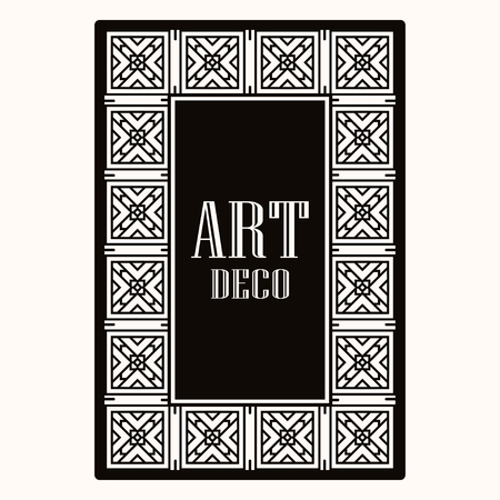 Art deco border frame. Template for design. Vector illustrationのイラスト素材