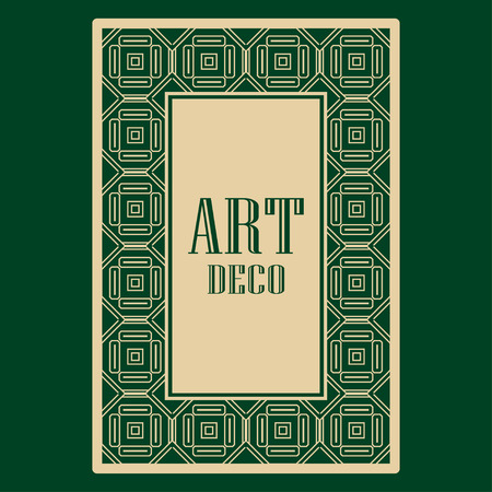Art deco frame. Vintage linear border. Design a template for invitations, leaflets and greeting cardsのイラスト素材