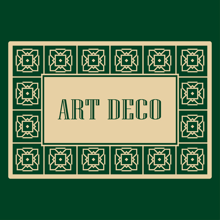 Art deco frame. Vintage linear border. Design a template for invitations, leaflets and greeting cardsのイラスト素材