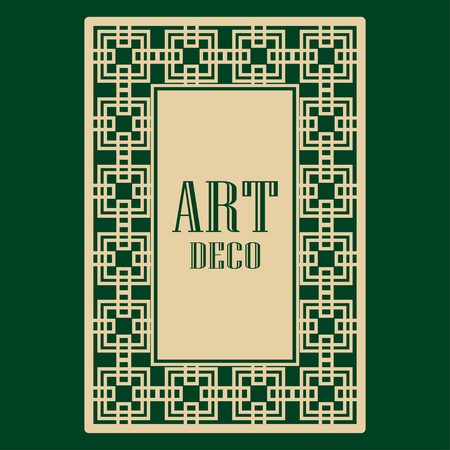 Art deco frame. Vintage linear border. Design a template for invitations, leaflets and greeting cardsのイラスト素材