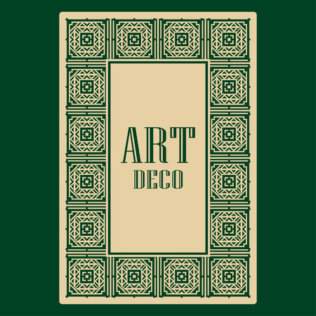 Art deco frame. Vintage linear border. Design a template for invitations, leaflets and greeting cardsのイラスト素材