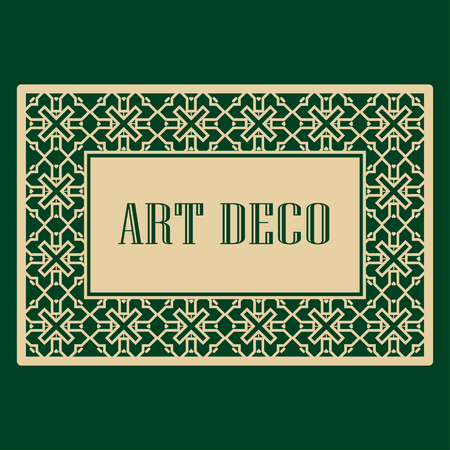 Art deco frame. Vintage linear border. Design a template for invitations, leaflets and greeting cardsのイラスト素材