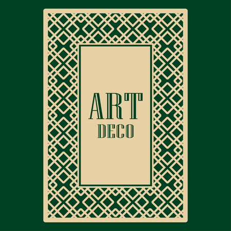 Art deco frame. Vintage linear border. Design a template for invitations, leaflets and greeting cardsのイラスト素材