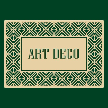 Art deco frame. Vintage linear border. Design a template for invitations, leaflets and greeting cardsのイラスト素材