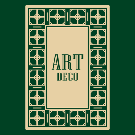 Art deco frame. Vintage linear border. Design a template for invitations, leaflets and greeting cardsのイラスト素材