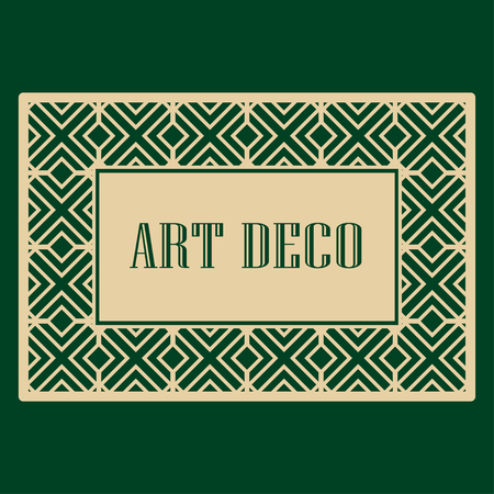 Art deco frame. Vintage linear border. Design a template for invitations, leaflets and greeting cardsのイラスト素材
