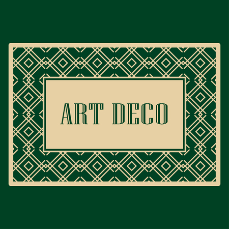 Art deco frame. Vintage linear border. Design a template for invitations, leaflets and greeting cardsのイラスト素材