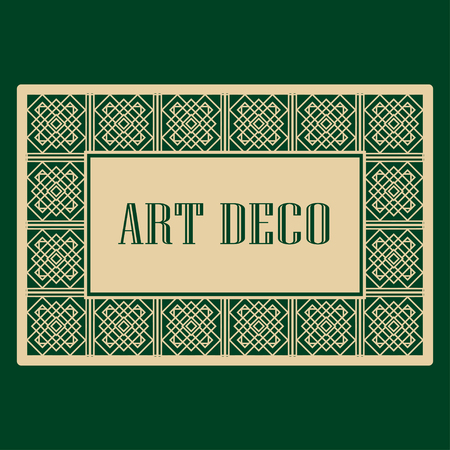 Art deco frame. Vintage linear border. Design a template for invitations, leaflets and greeting cardsのイラスト素材